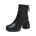 Grazia - Botines Glamour Plataforma Elegante Tela Elástica