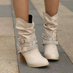 Goldie - Botas con strass y hebilla