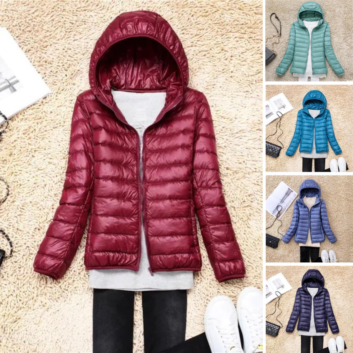 Chaqueta ligera acolchada con capucha versatil - Nora
