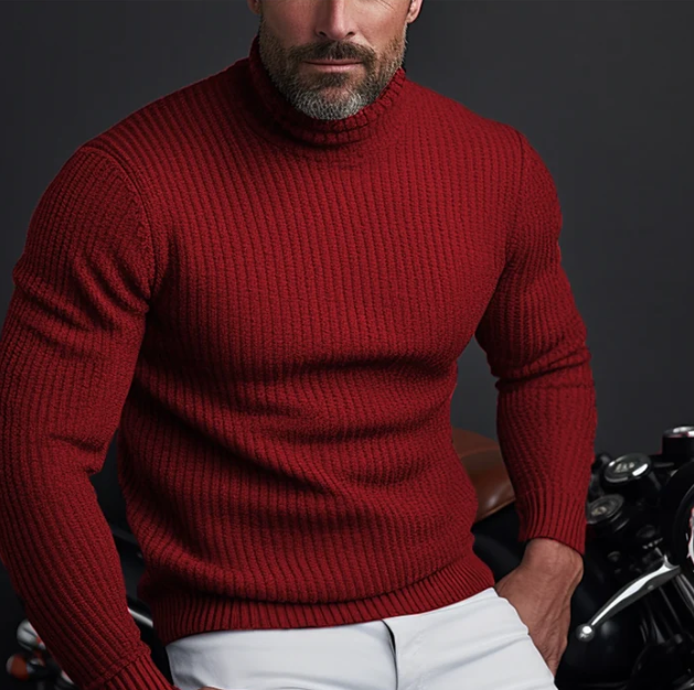 Jersey de cuello alto de diseño para hombre de alta calidad