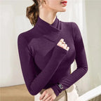 Blusa Manga Larga en Colores Sólidos