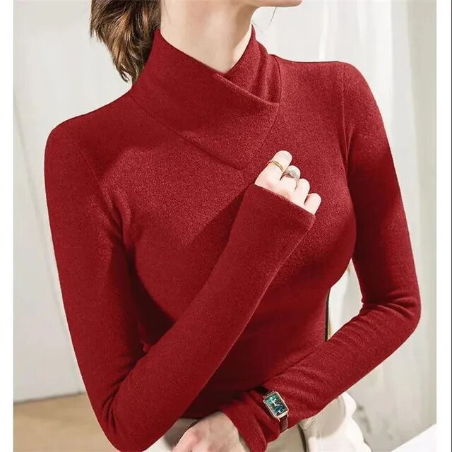 Blusa Manga Larga en Colores Sólidos
