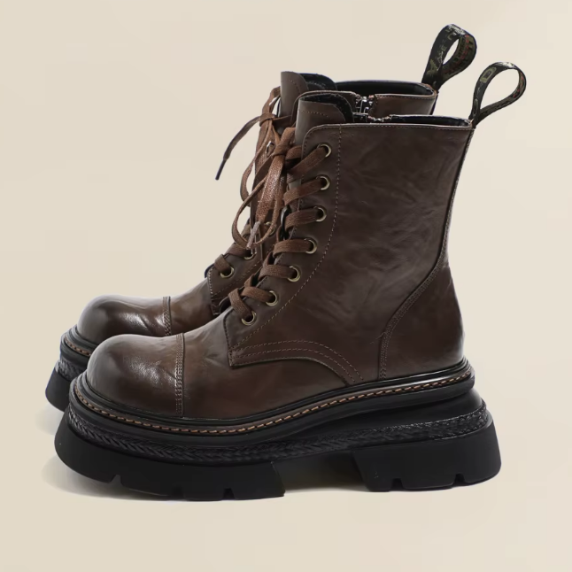 Botas eleantes para mujer de caña media con cordones - Vianey