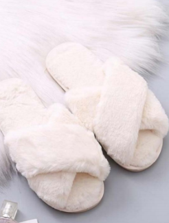 Zapatillas de casa de pelo sintético para mujer - Jeessy