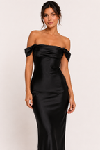 Vestido largo mujer escote bardot y hombros descubiertos - Wendela