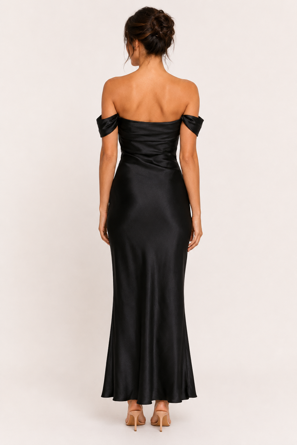 Vestido largo mujer escote bardot y hombros descubiertos - Wendela