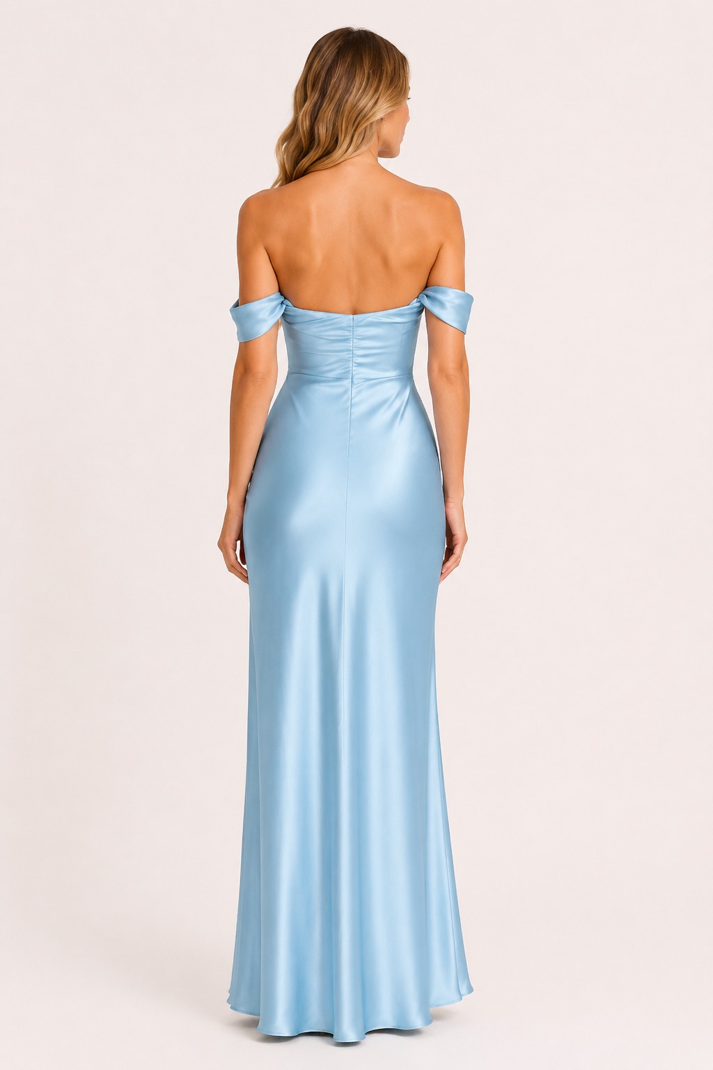 Vestido largo mujer escote bardot y hombros descubiertos - Wendela