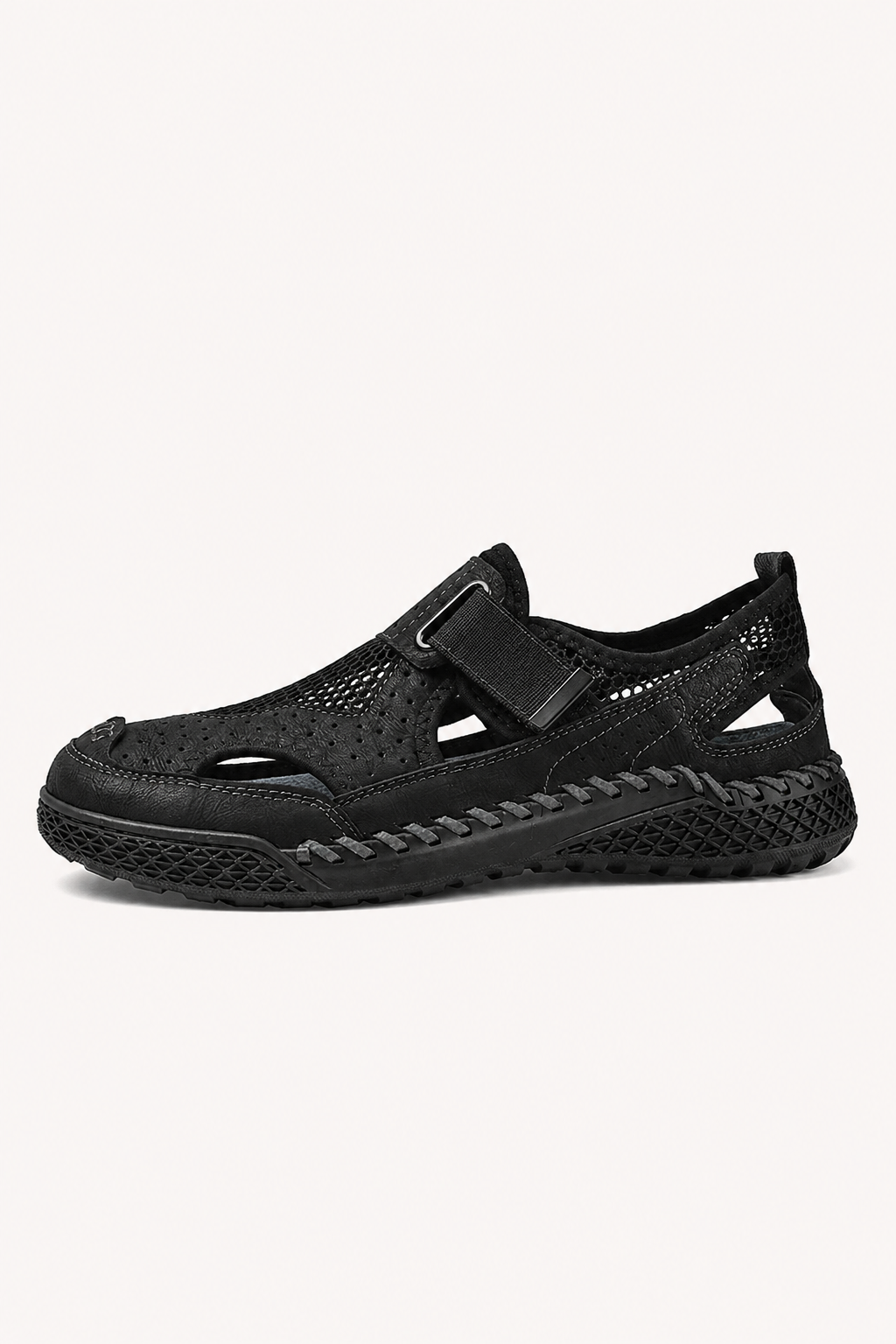 Sandalias cerradas hombre perforadas con velcro - Lorenz
