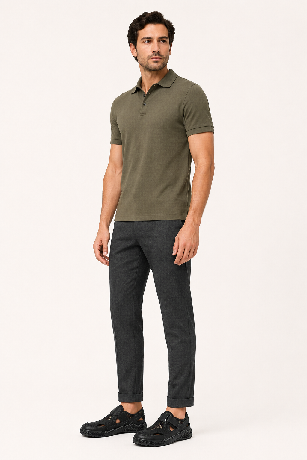 Sandalias cerradas hombre perforadas con velcro - Lorenz