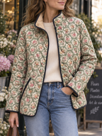 Chaqueta acolchada mujer estampado floral ribetes contraste - Lainey