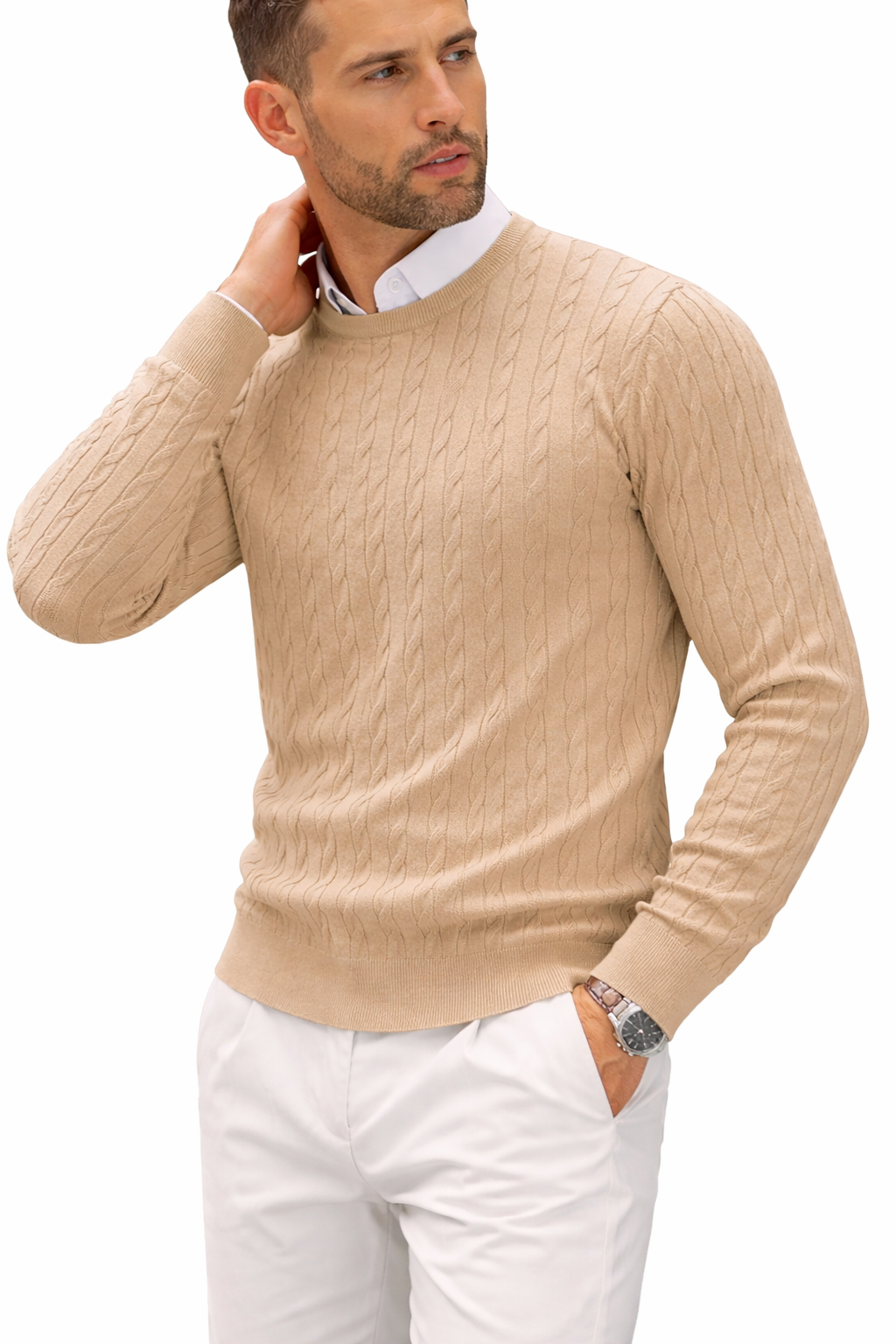 Jersey para hombre de cuello redondo con textura en relieve - Hrodgar