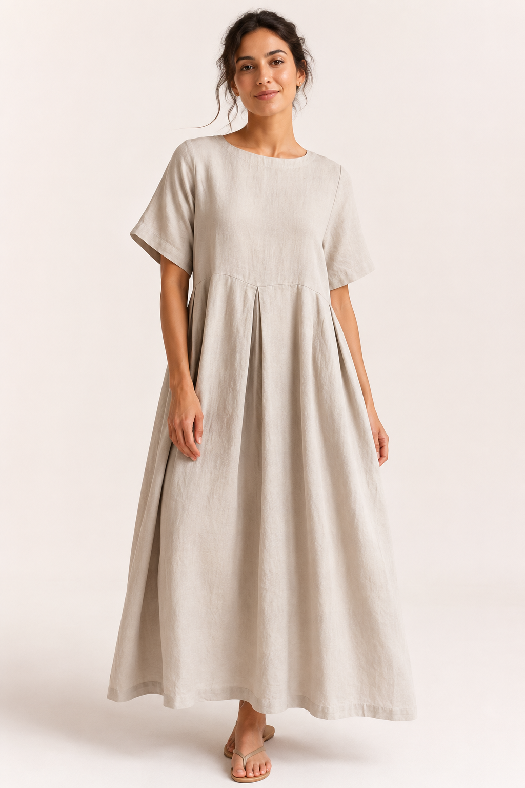 Vestido oversize largo para mujer de manga corta con bolsillos - Gesine