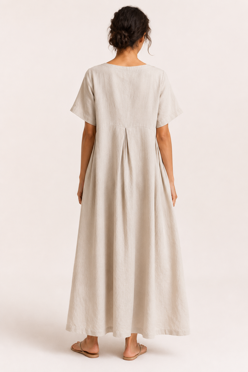 Vestido oversize largo para mujer de manga corta con bolsillos - Gesine