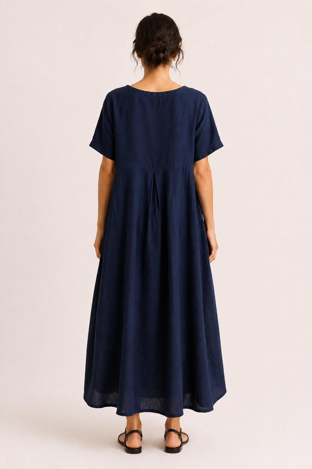 Vestido oversize largo para mujer de manga corta con bolsillos - Gesine