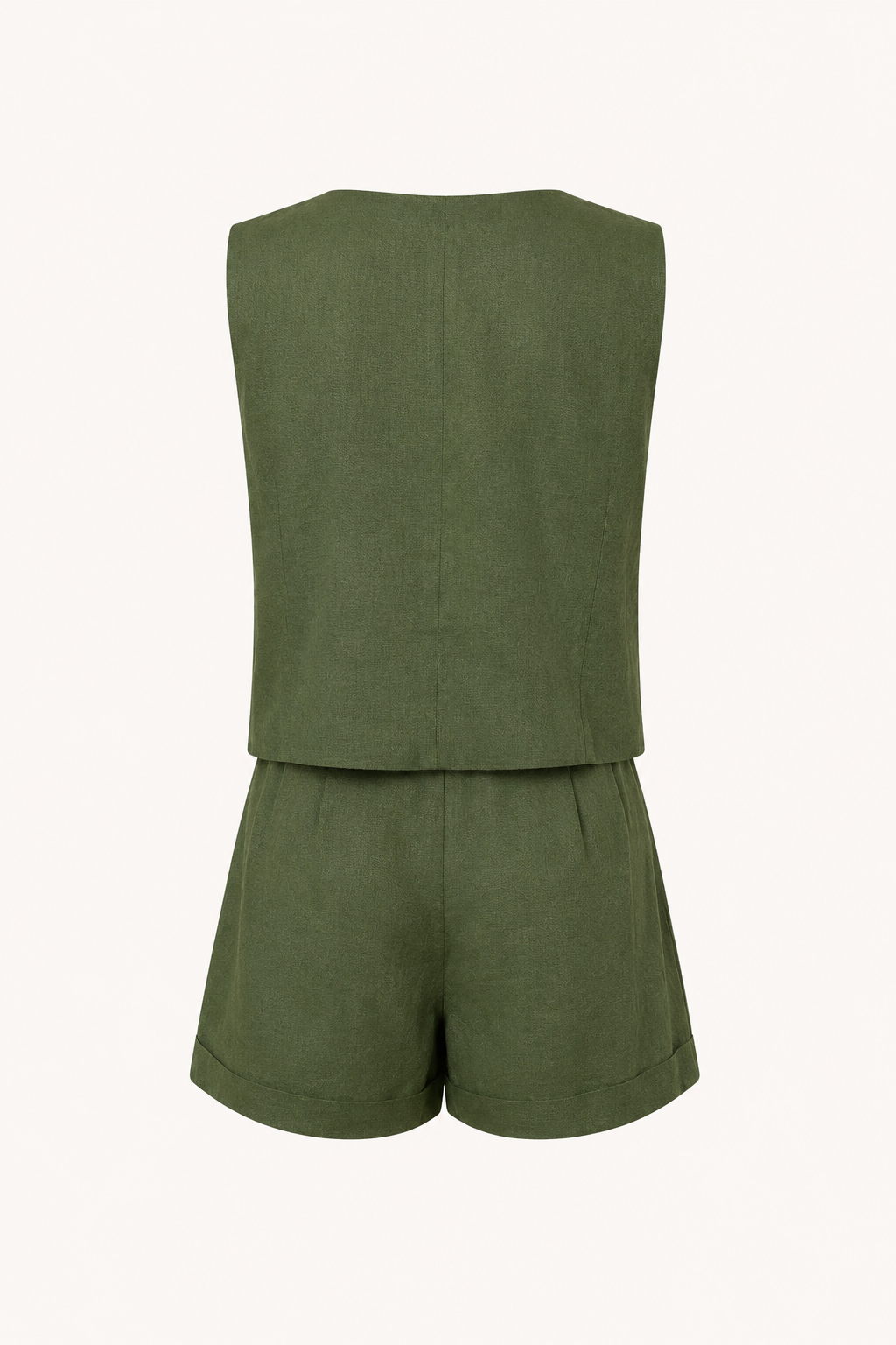 Conjunto chaleco short mujer lino algodón - Rita