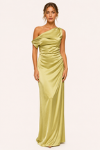 Vestido largo un hombro mujer drapeado - Guita