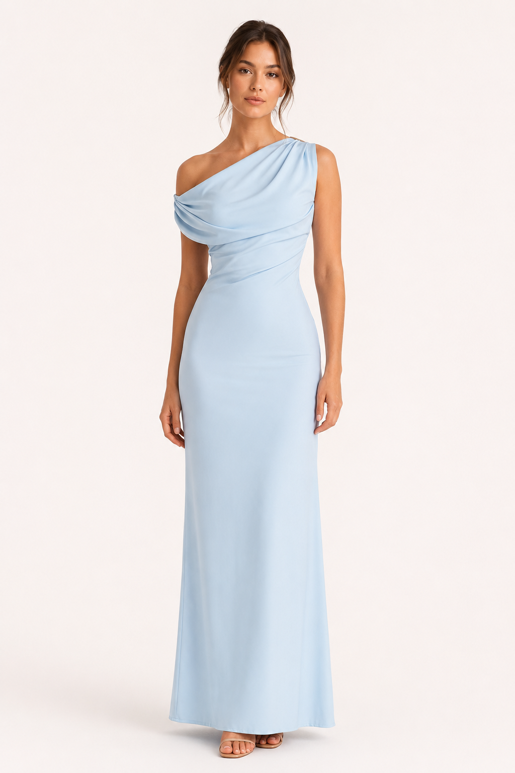 Vestido largo un hombro mujer drapeado - Guita