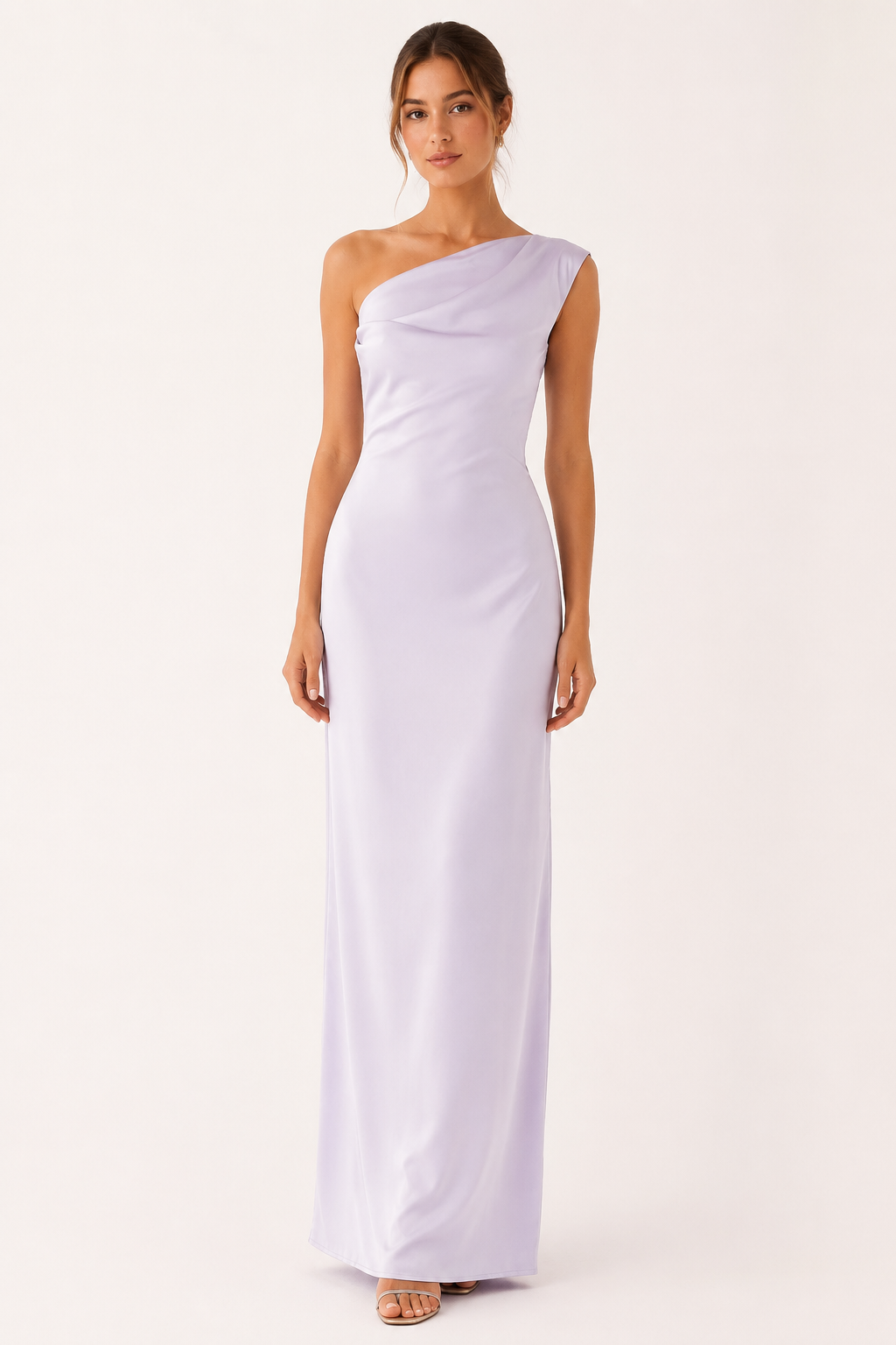 Vestido largo un hombro mujer drapeado - Guita