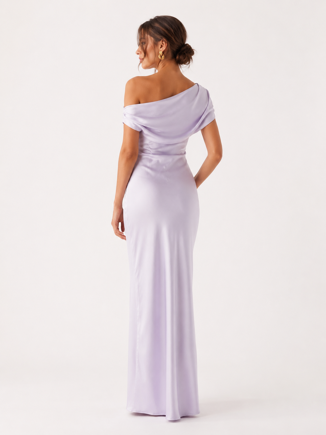 Vestido largo un hombro mujer drapeado - Guita