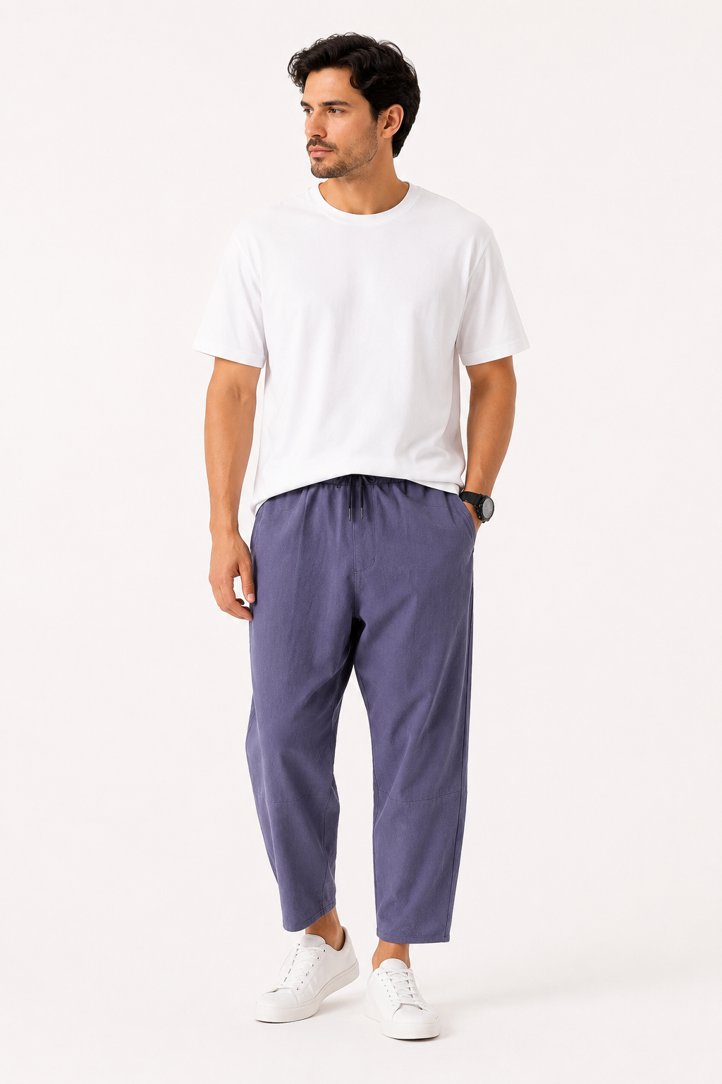 Pantalón ligero para hombre de corte relajado con cintura elástica - Ludger