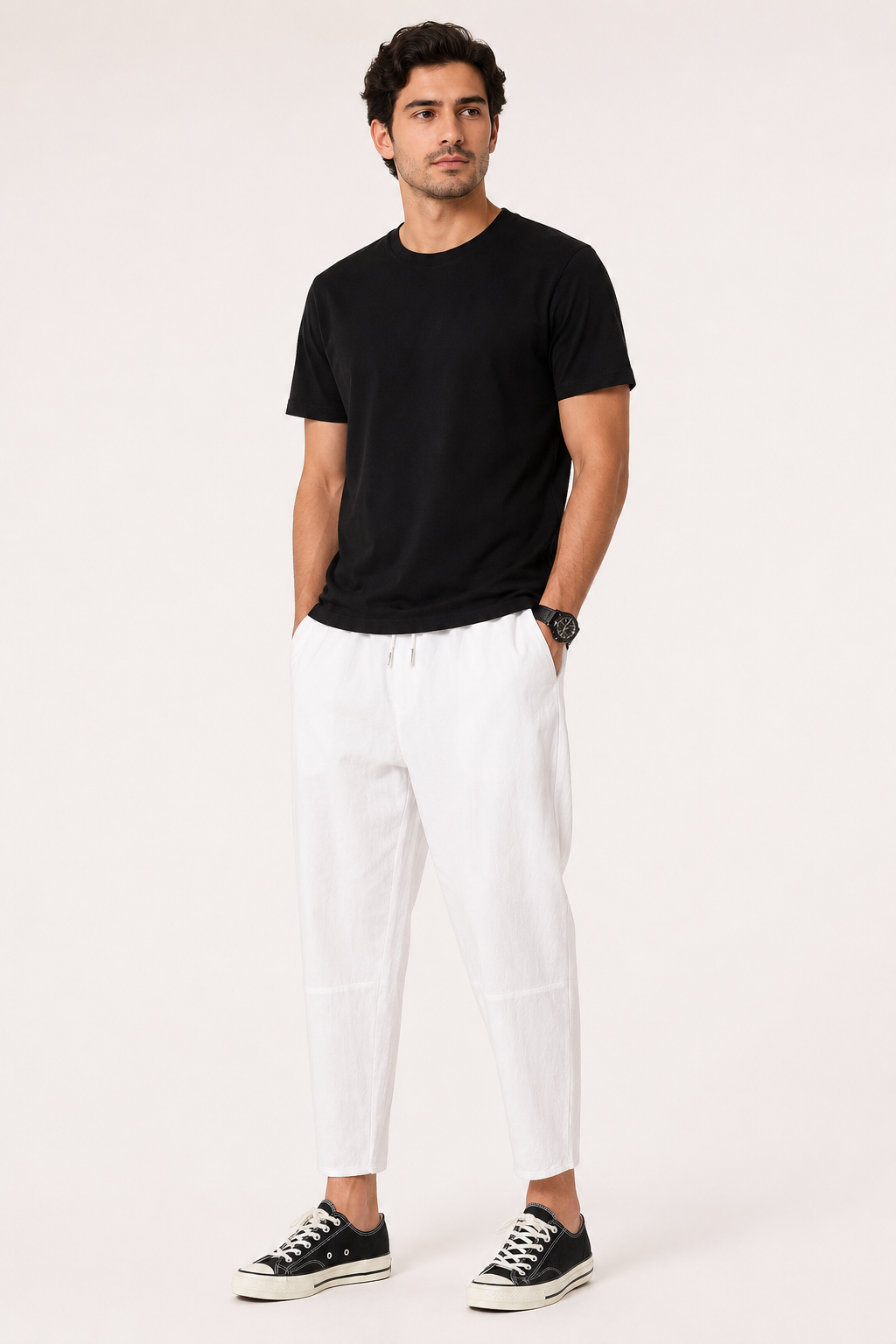 Pantalón ligero para hombre de corte relajado con cintura elástica - Ludger