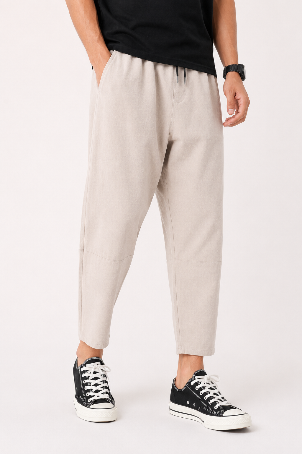 Pantalón ligero para hombre de corte relajado con cintura elástica - Ludger