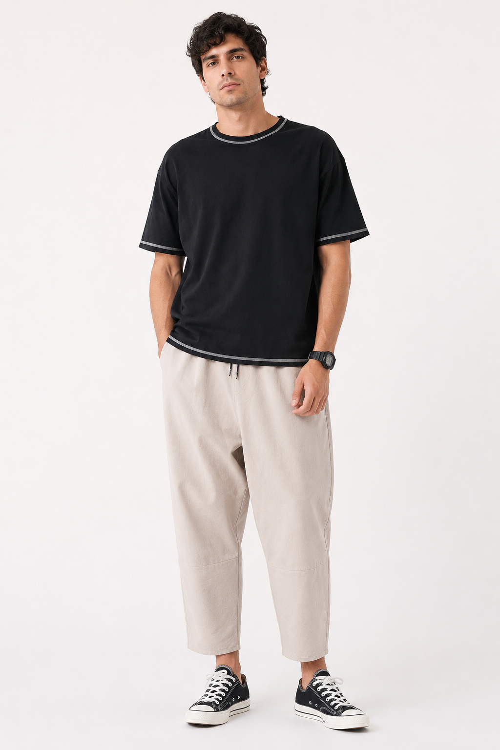 Pantalón ligero para hombre de corte relajado con cintura elástica - Ludger