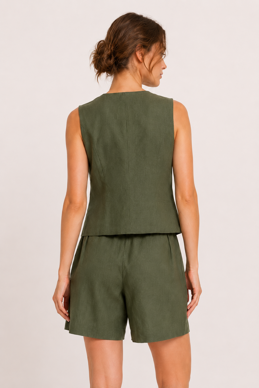 Conjunto chaleco short mujer lino algodón - Lotte