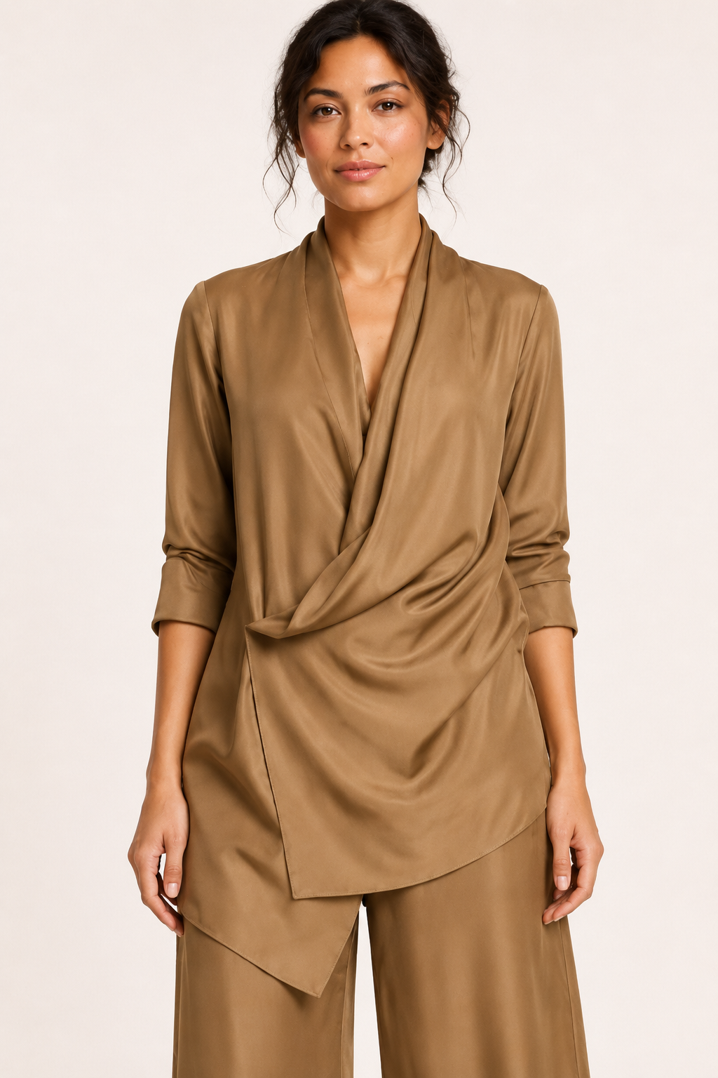 Conjunto blusa pantalón mujer satén - Kerstin