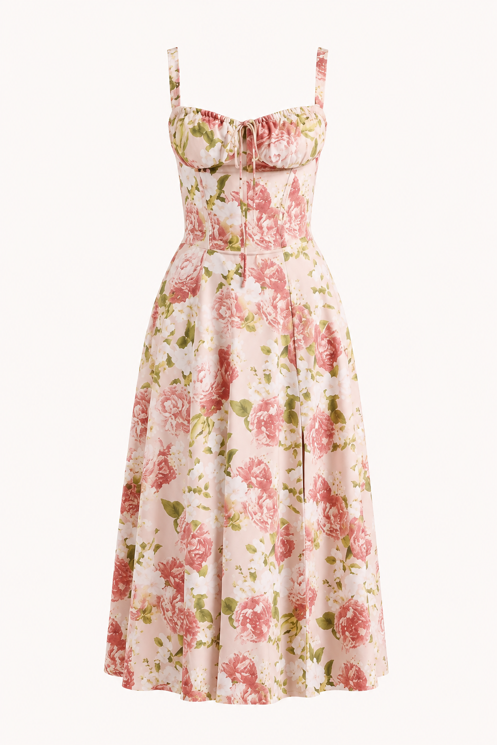 Vestido midi floral mujer tirantes anchos - Maren
