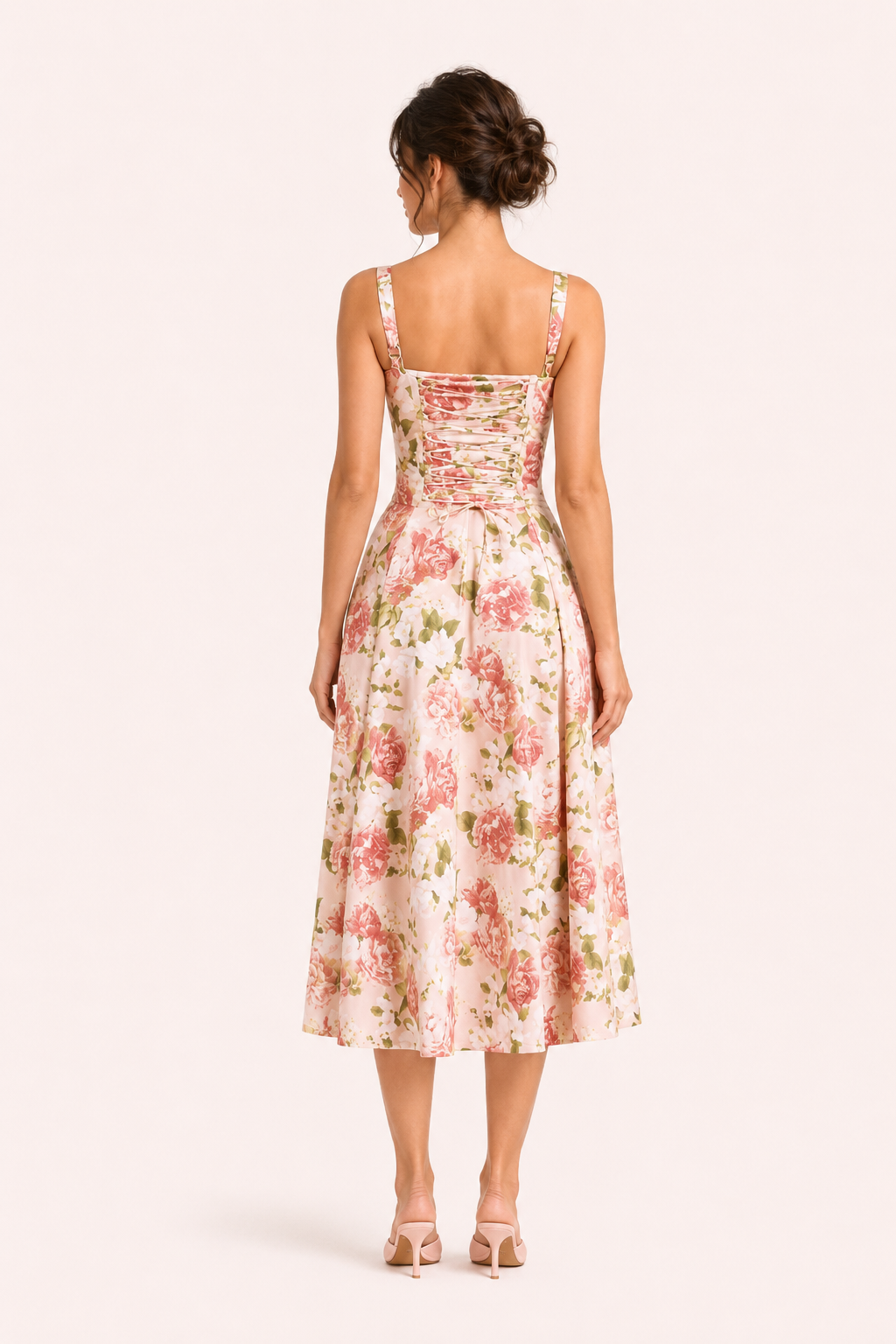 Vestido midi floral mujer tirantes anchos - Maren