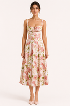 Vestido midi floral mujer tirantes anchos - Maren