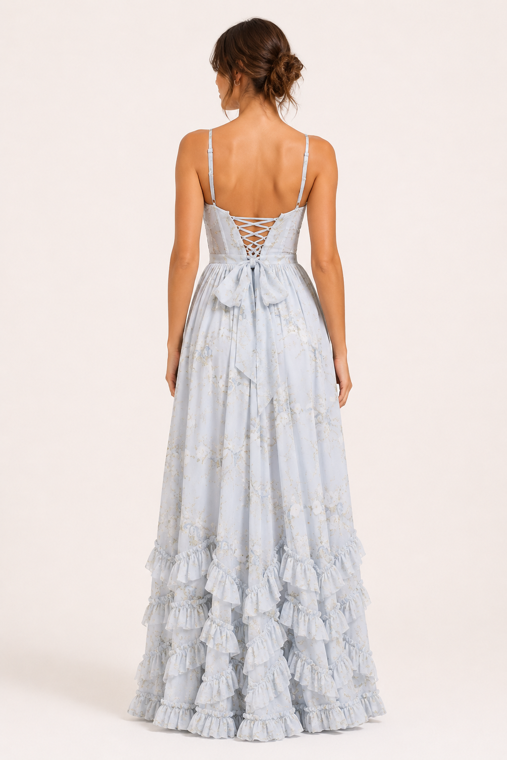 Vestido largo fiesta mujer floral elegante - Elara