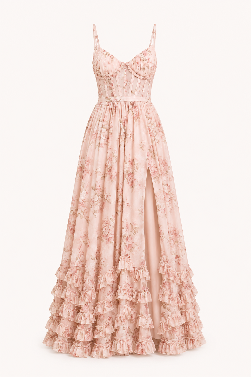Vestido largo fiesta mujer floral elegante - Elara