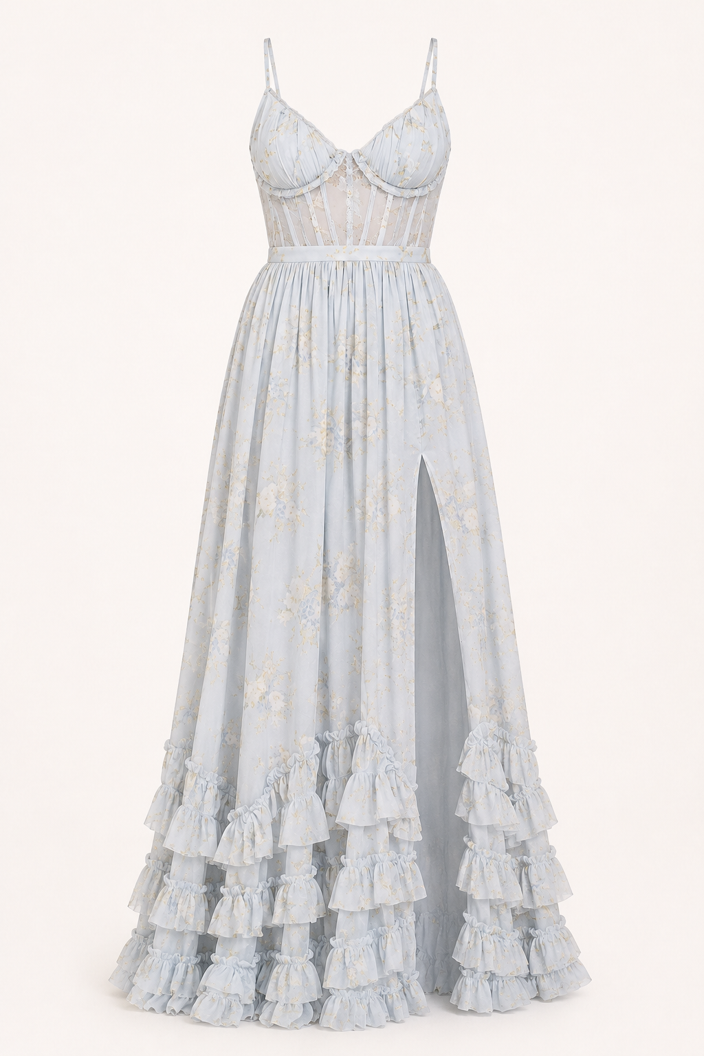 Vestido largo fiesta mujer floral elegante - Elara