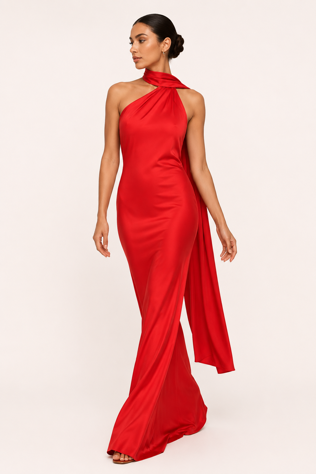 Vestido largo mujer elegante cuello alto - Kerstin