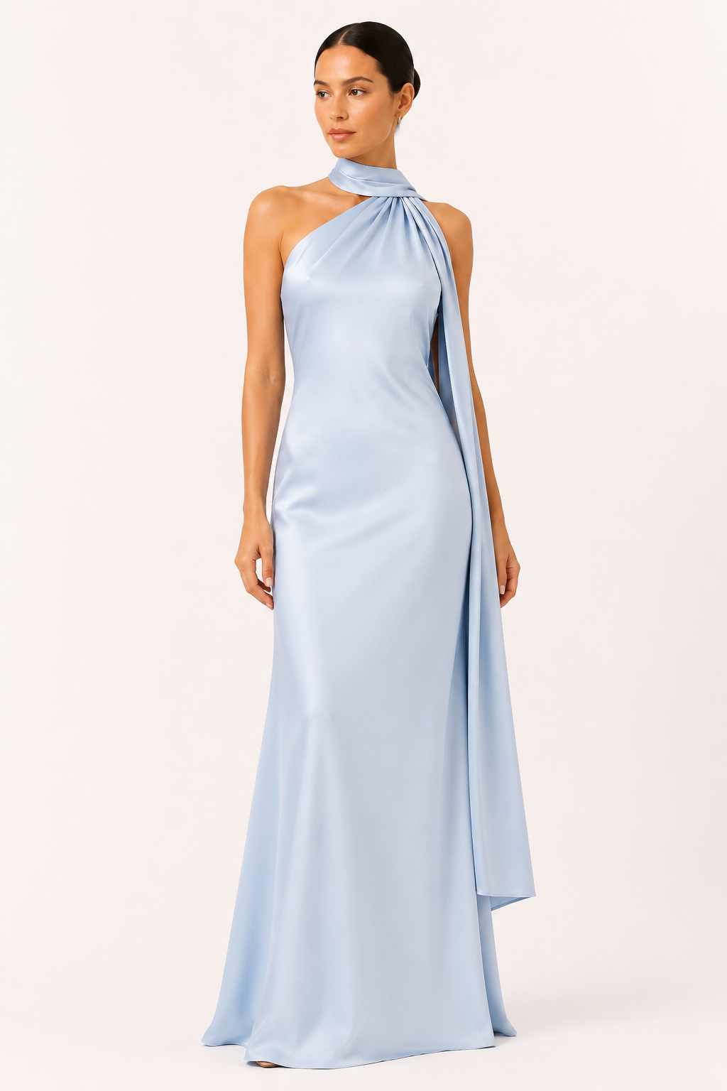 Vestido largo mujer elegante cuello alto - Kerstin