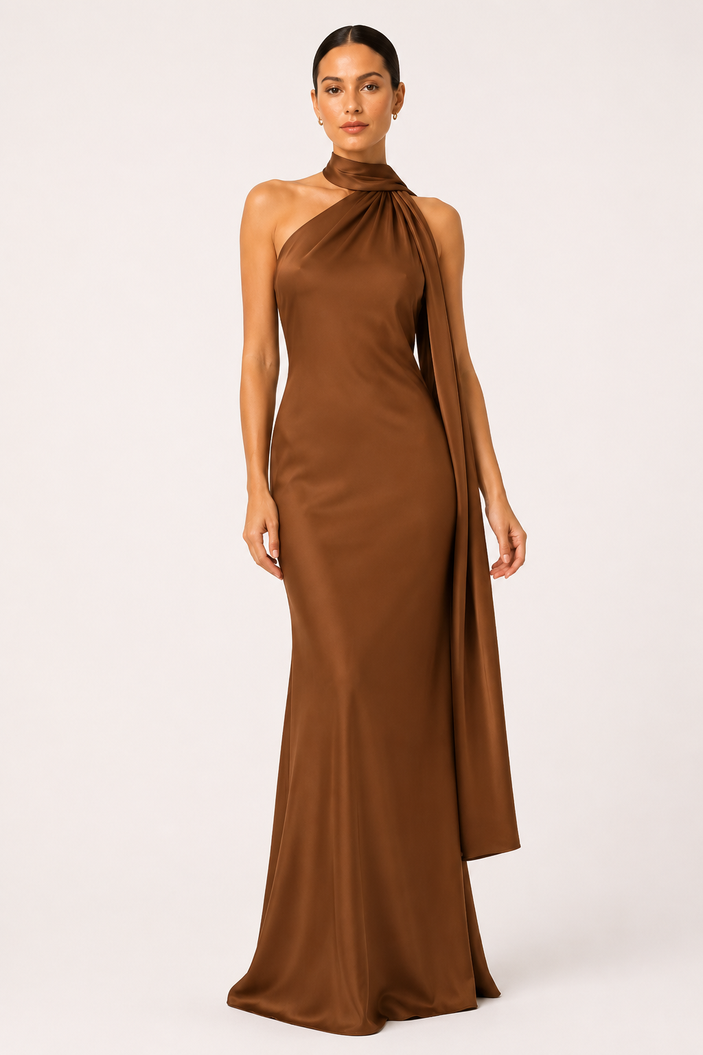 Vestido largo mujer elegante cuello alto - Kerstin