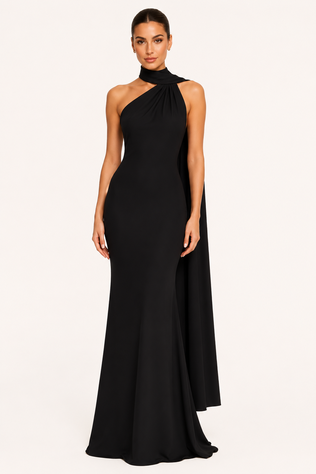Vestido largo mujer elegante cuello alto - Kerstin