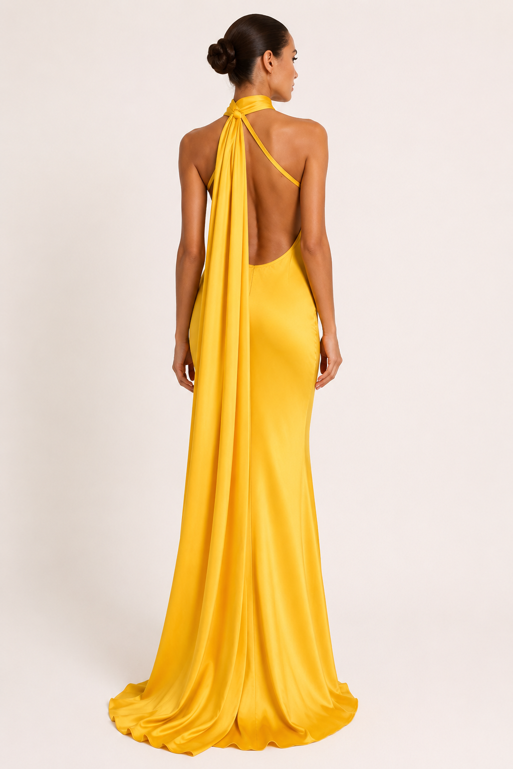 Vestido largo mujer elegante cuello alto - Kerstin