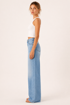 Jeans baggy de cintura alta mujer con pernera ancha y corte recto - Marlene