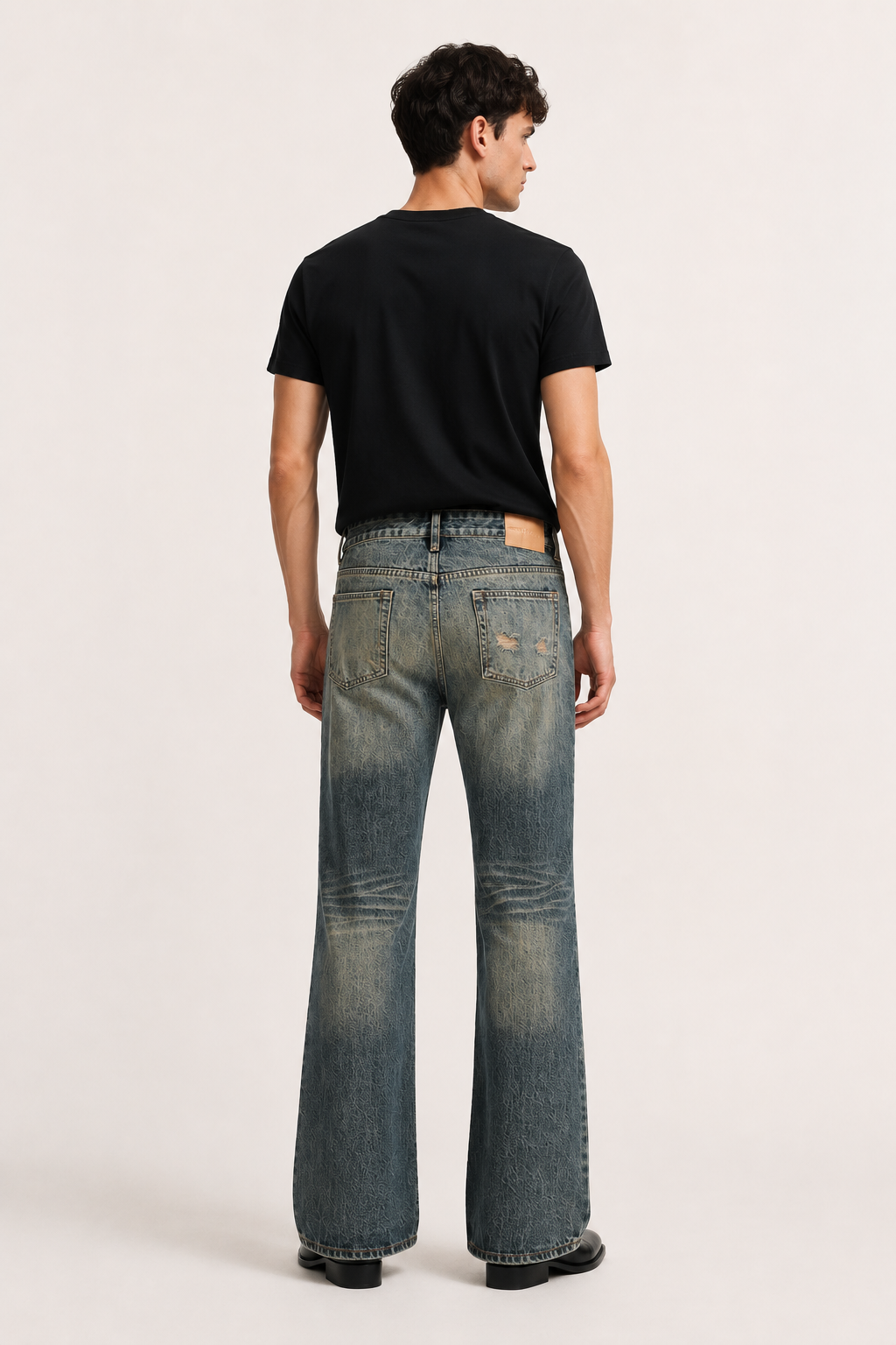 Jeans flare para hombre de corte slim con lavado efecto vintage - Henrik