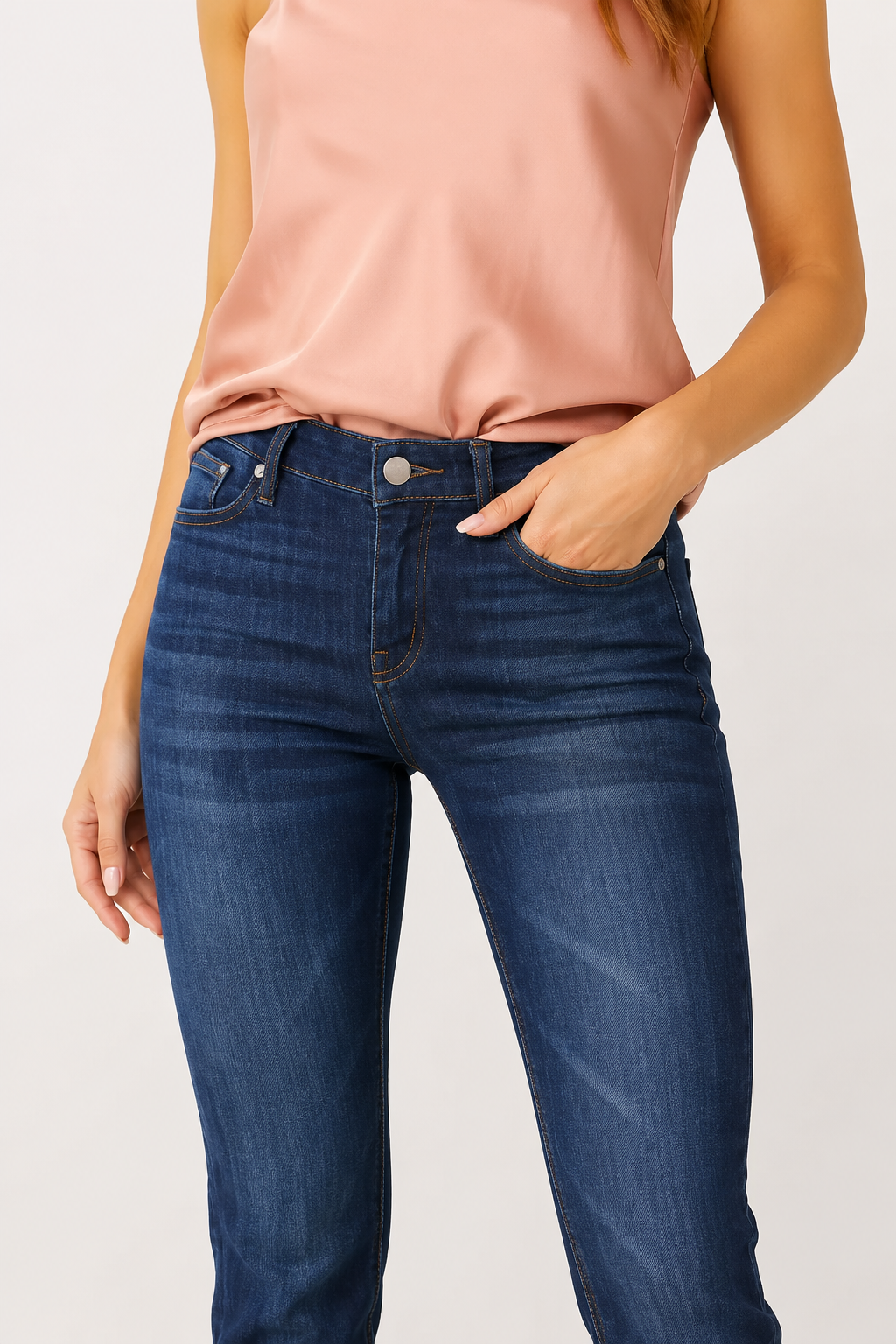 Jeans flare elásticos de mujer de tiro medio con corte slim fit - Lina