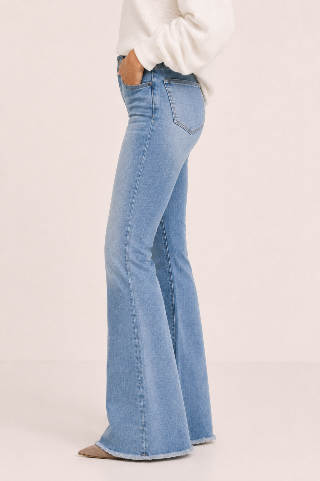 Jeans flare de mujer de cintura alta con pierna acampanada - Greta