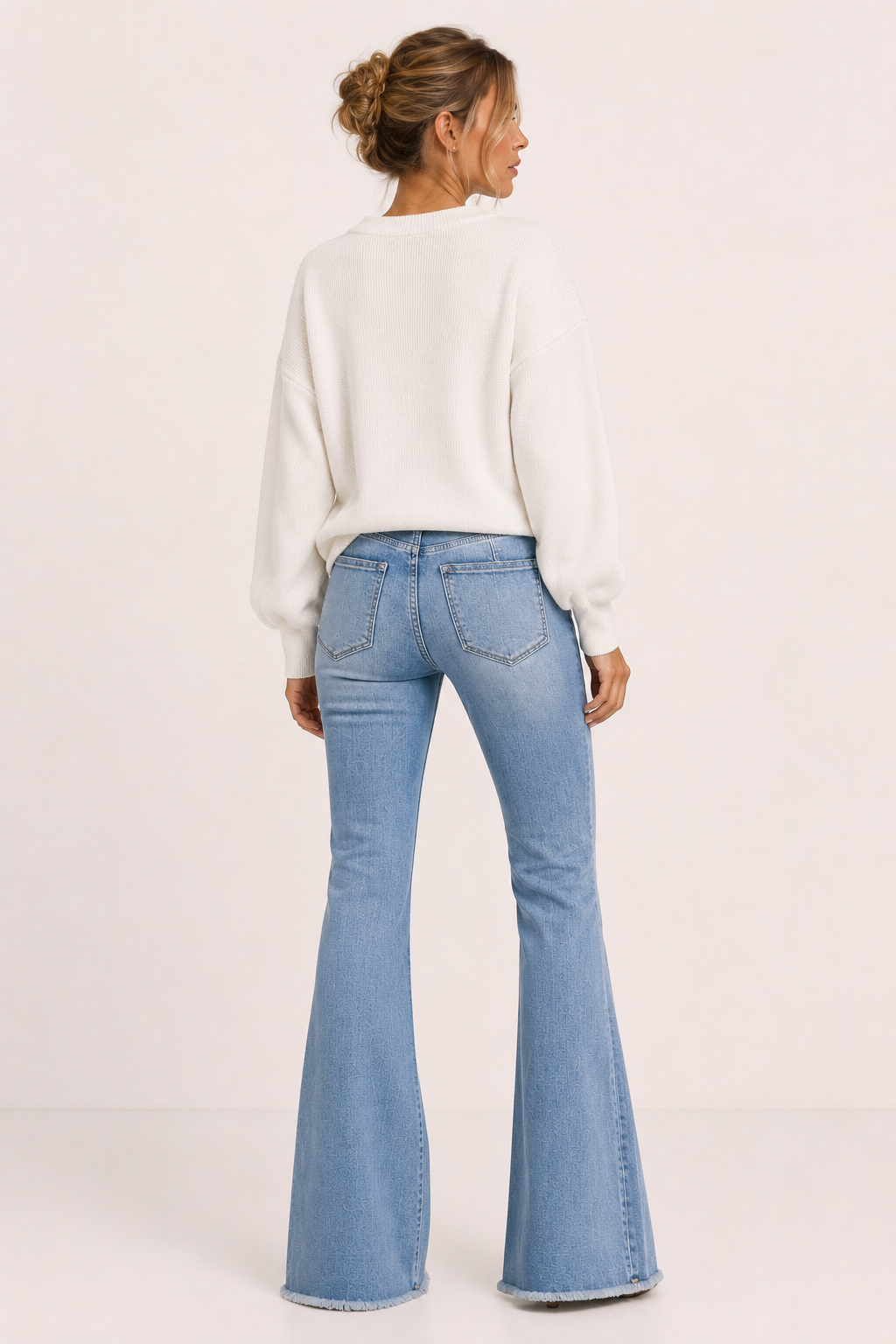 Jeans flare de mujer de cintura alta con pierna acampanada - Greta
