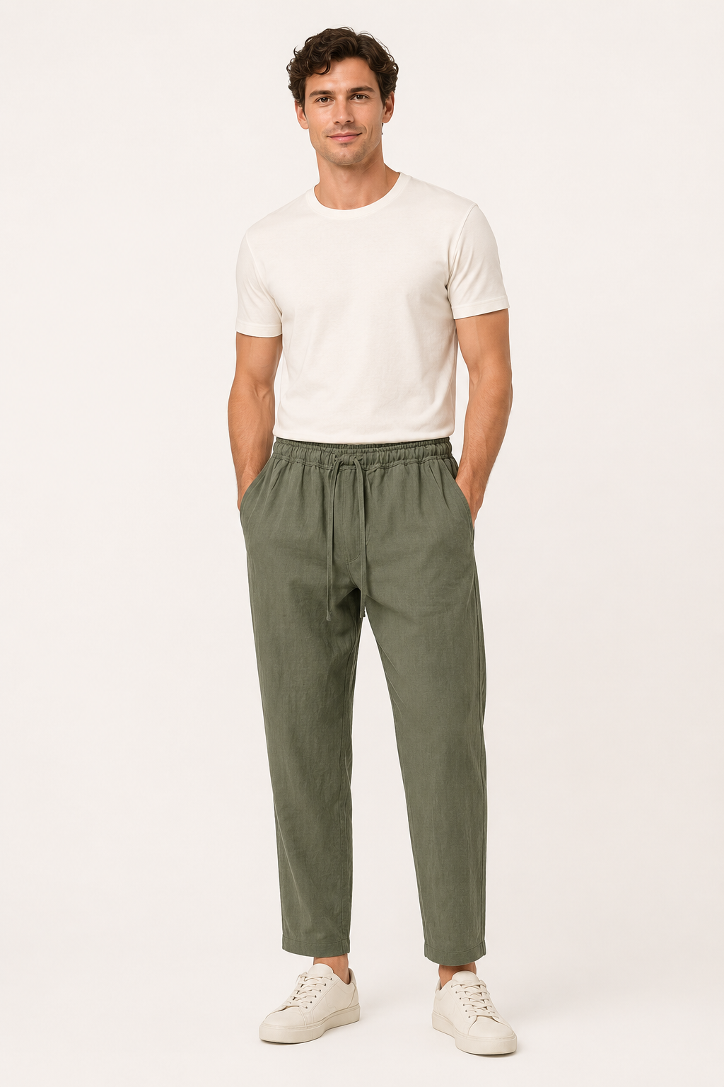 Pantalón hombre lino ligero ajuste cómodo - Matteo