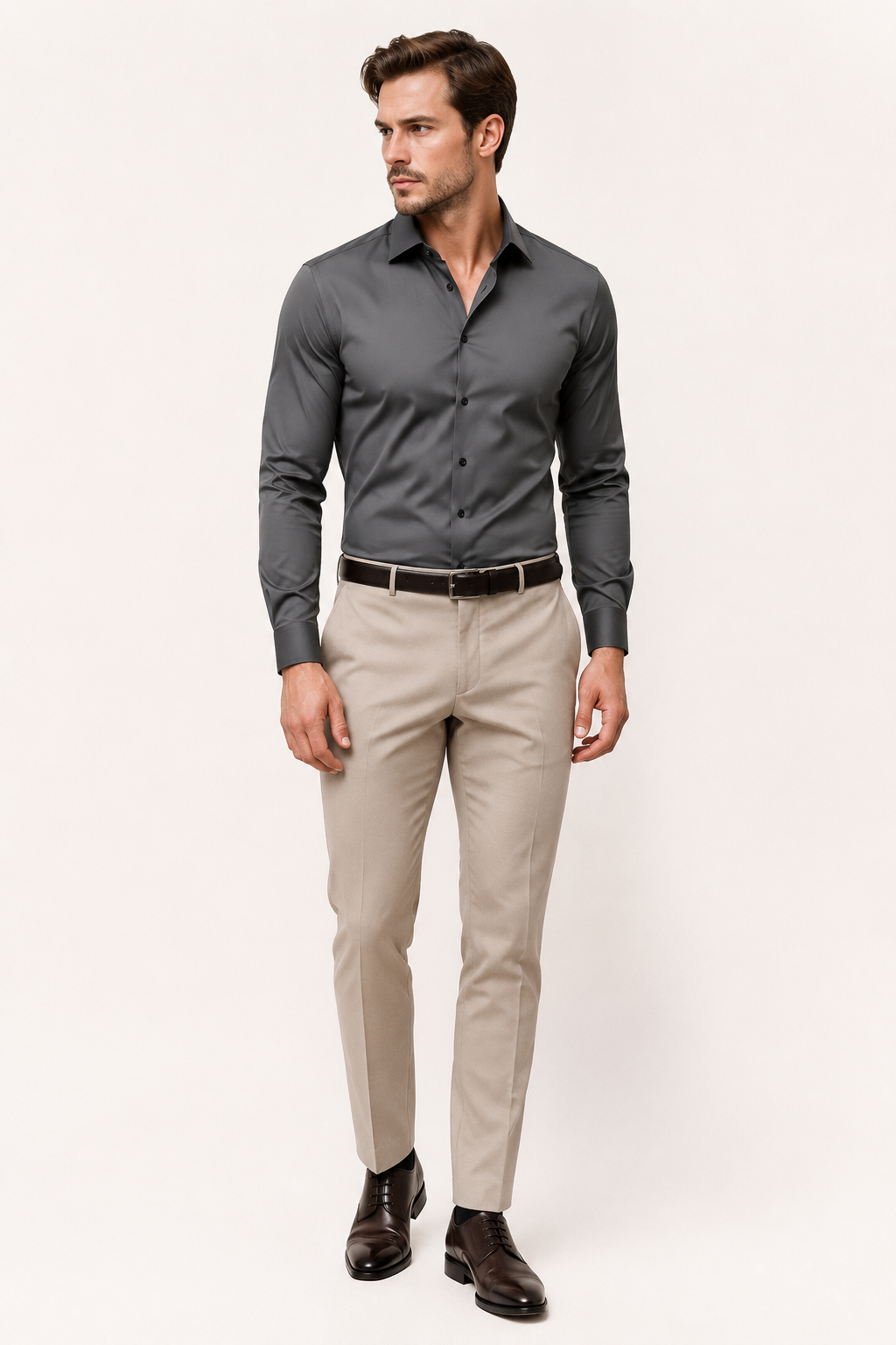 Camisa de vestir hombre de manga larga con cuello clásico y corte entallado - Friedrich