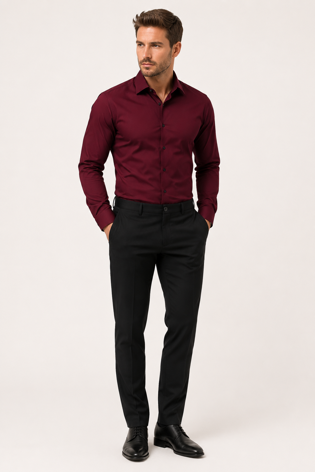 Camisa de vestir hombre de manga larga con cuello clásico y corte entallado - Friedrich