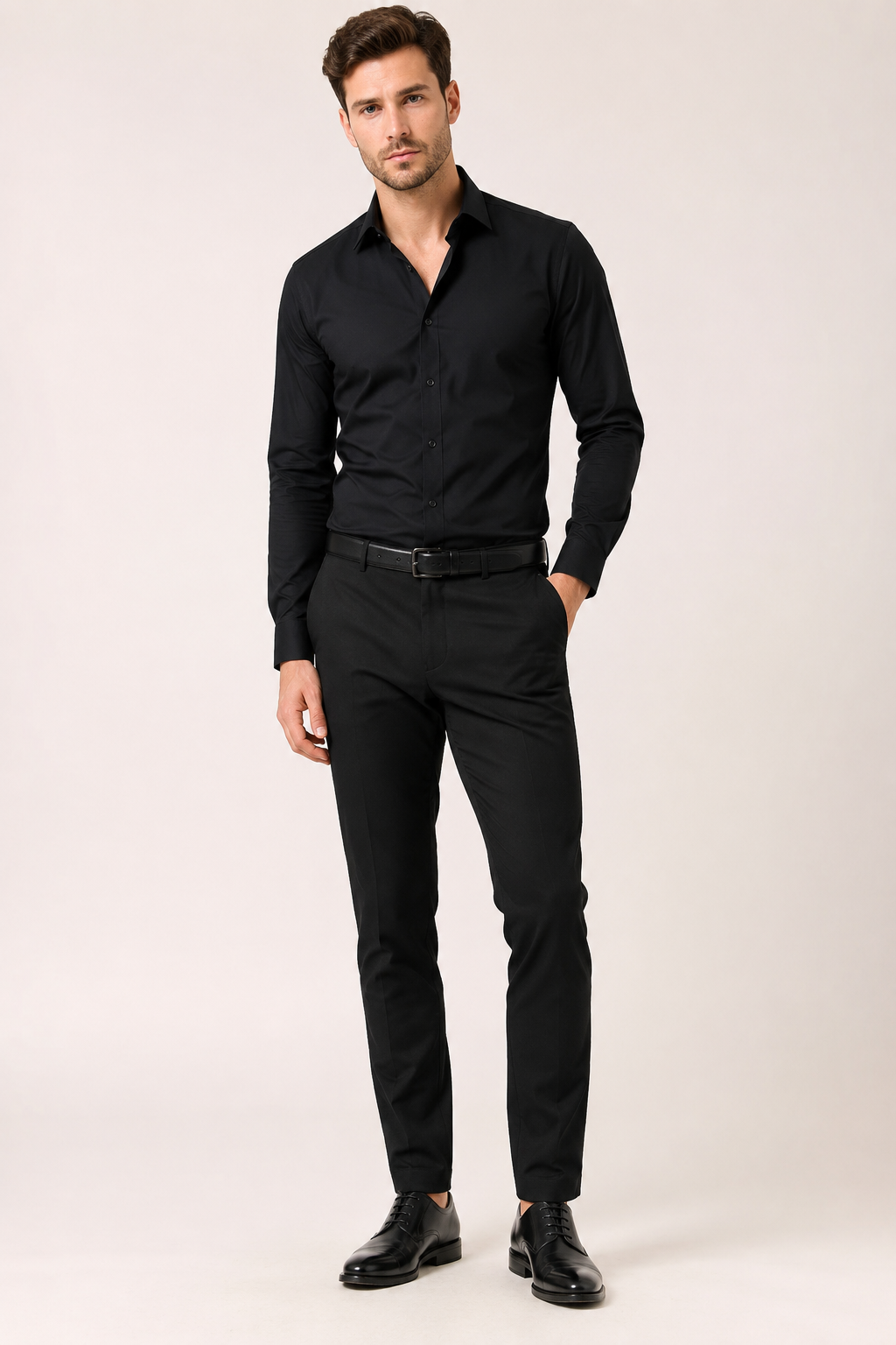 Camisa de vestir hombre de manga larga con cuello clásico y corte entallado - Friedrich