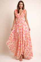 Agatha - Vestido midi acampanado con volantes